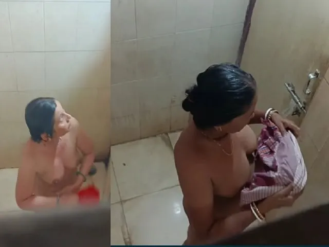 aunt-nude-bath-in-bathroom-caught-from-top-angle