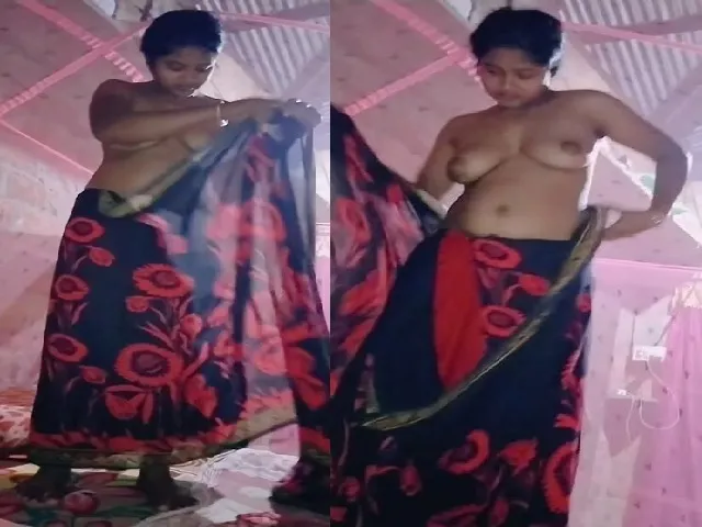 homely-village-wife-wearing-saree-viral-boobs-show