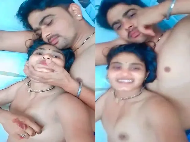 indian-couple-foreplay-with-wife-boob-press